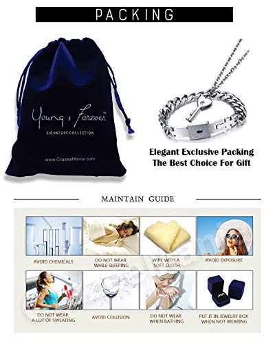Image of Young & Forever Gift Fashion Long Distance Touch Gold Silver Rose Gold Couples Friendship Best Friend hand Couple matching Mens Magnetic Magnet bracelets for Women /Girls Silver bracelet for Men /Boys