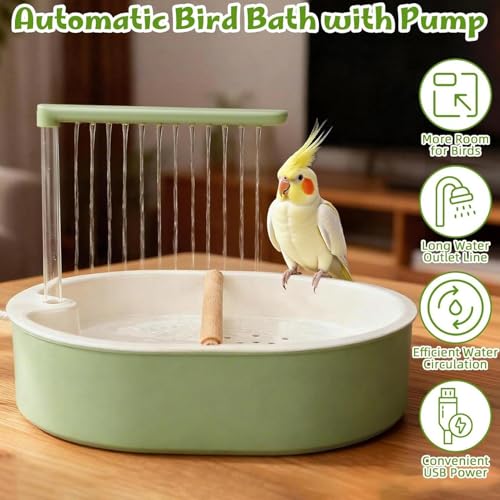 Bird Automatic Bath Tub - 26 Hole Circulating Water Fountain, Parrot Shower Cleaning Basin, Cage Install Pet Washing Accessory For Conure Lovebird Macaw Hygiene Equipment - Image 5