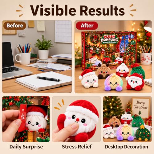 Christmas Plush Dumpling Advent Calendar 2026, 24 Days Countdown Calendar, Festive Holiday Gift Adults - image 9