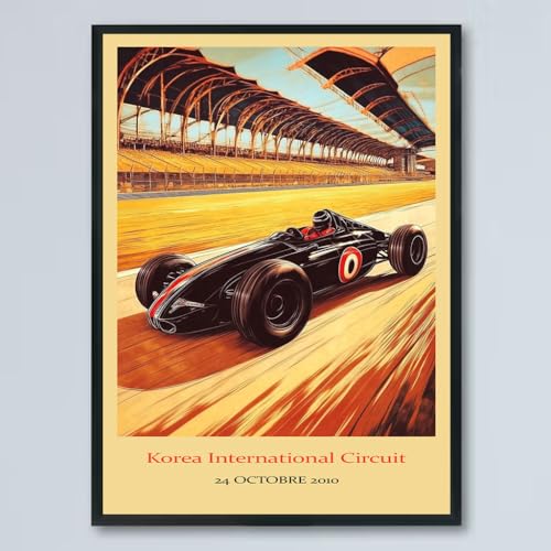 Vintage F1 Racing Korea International Circuit 24 OCTOBRE 2010 Poster, Race Car Print, Vintage Car Racing Poster, Race Fan Gift, Executive Office Decor, F1 Gift Idea lvtm06