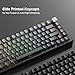 dagaladoo Grey black keycap set 136 key gradient double shot PBT keycaps 75% 100% Shine Through custom keycap cherry profile,Side printed keyboard keycaps Compatible with US Layout Mechanical Keyboard