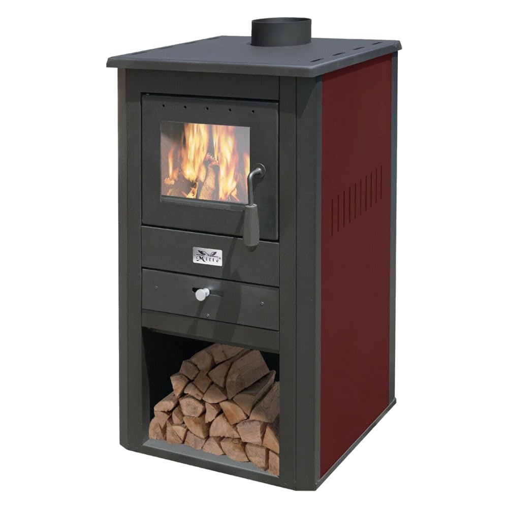 1 PZ STUFA A LEGNA 'PALLADE' 10,7 kw - colore nero/bordeaux NextradeItalia Mod.FERX.MBBFFMFNLM