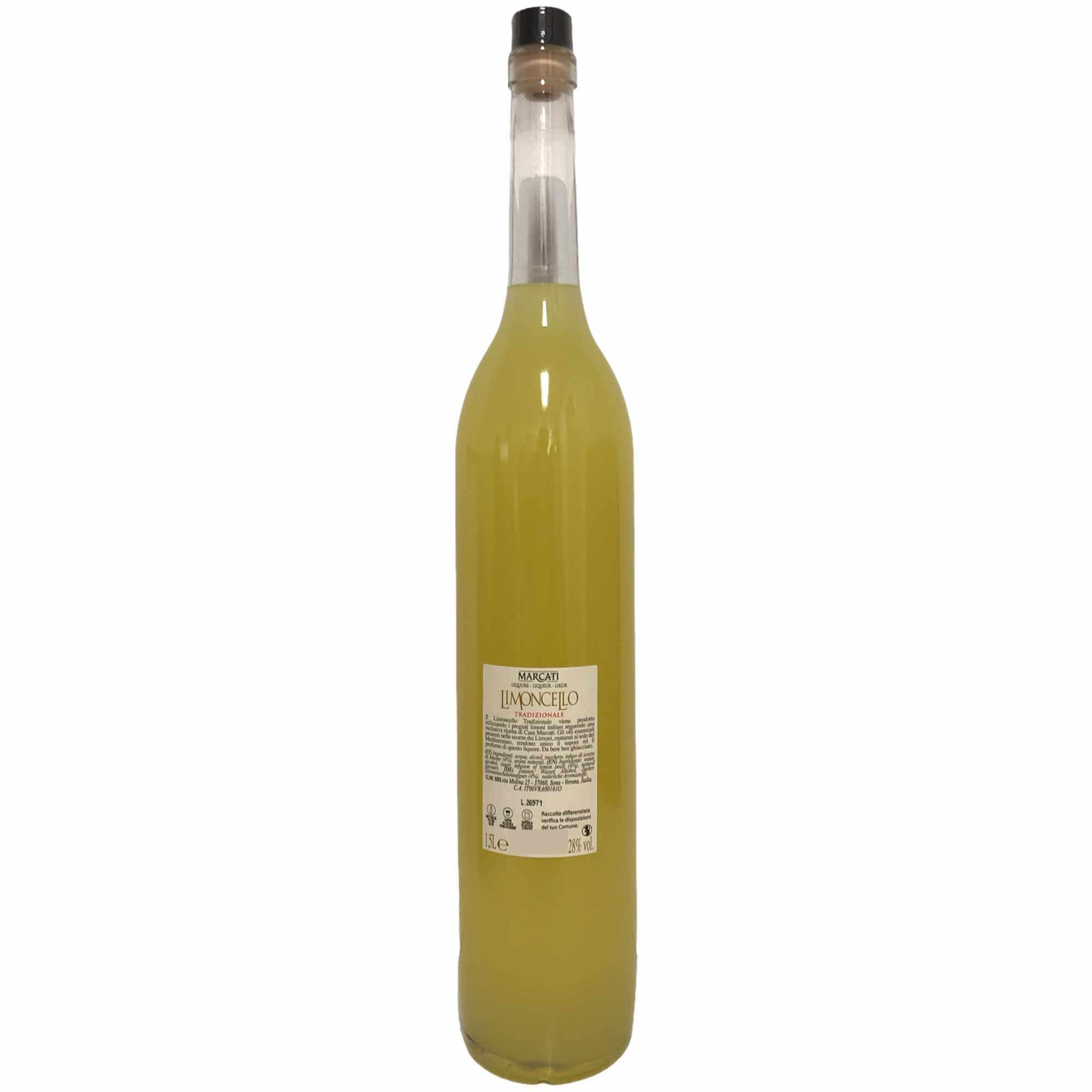 Marcati Limoncello Il Bacio delle Muse Limoncello Tradizionale 3er Pack (3x1500 ml Flasche) + usy Block