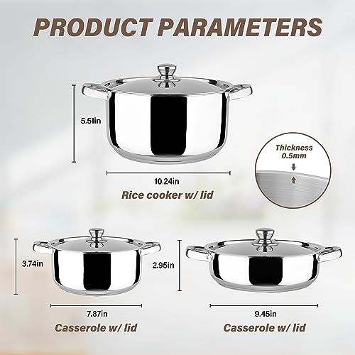 Snapklik.com : Stainless Steel 6-Piece Cookware Set: Mirror Polished