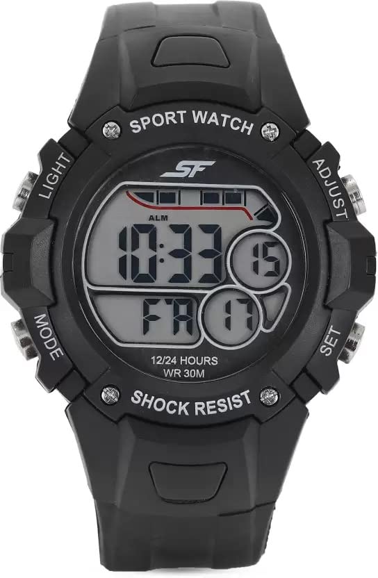 SF Essentials Digital Black Round Dial Mens Casual Watch-77111PP02 (B08JSN16NL) Amazon Price History, Amazon Price Tracker