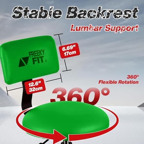 Image of Shop Stool with Backrest, Mechanic Garage Stool for Workshop, Adjustable Shop Stools Chair, Padded Workbench Stools for Men Women, 300 LBS Capacity, 360 Swivel PVC Seat, Heavy Duty, Green