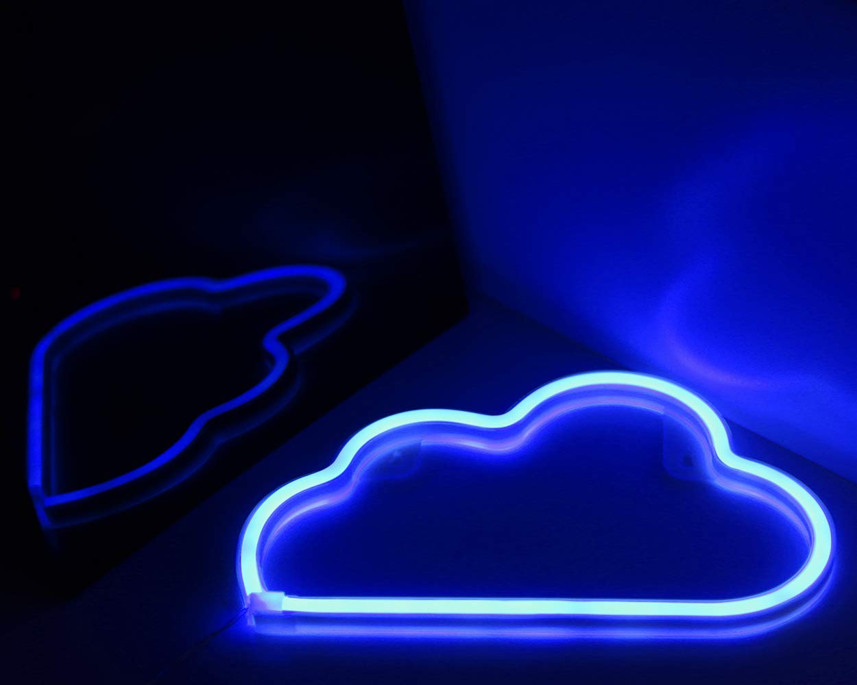 Nube De Neón Muestra De La Luz De Neón Noche Nube Nube De Luz En Forma