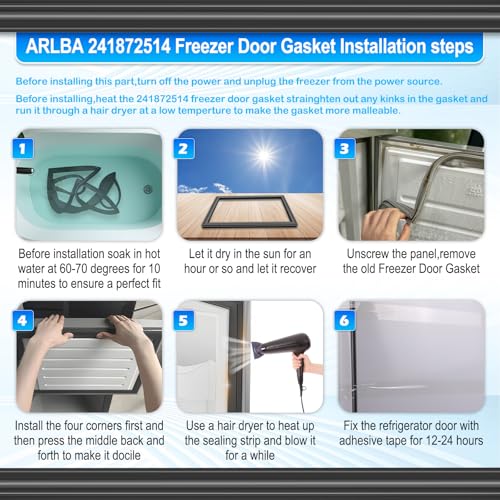 UPGRADE 42.13x28.3 242193214 Refrigerator Fresh Food Door Gasket Replacement Compatible with Frigidaire Kenmore and Crosley Refrigerator Door Seal Replaces 3016410 AP5688453 PS7784010 EAP7784010