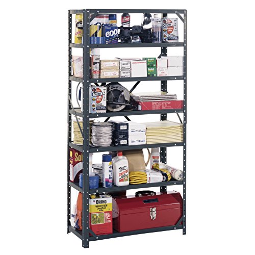 Edsal HC30127 Steel 7-Shelf Shelving Unit, 750 lb Capacity, 30" Width x 60" Height x 12" Depth