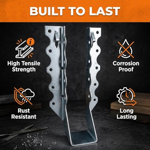 Image of 25 Pack 2x8 Joist Hangers, 18 Gauge Galvanized Face Mount | Wood connectors for rafters, beams and framing projects; suitable for decks, floors and pergolas.