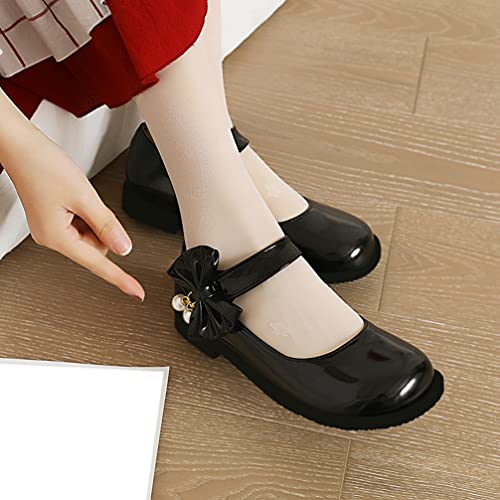 KOKOMOMO Womens Patent Leather Ballet Flats with Ankle Strap Bow Mary Janes2