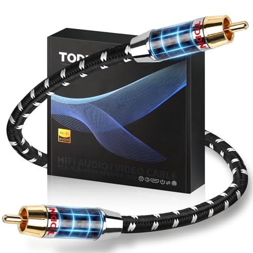 TODN Audiophile Digital Coaxial Cable 3ft 75-Ohm SPDIF Coax for HiFi Audio