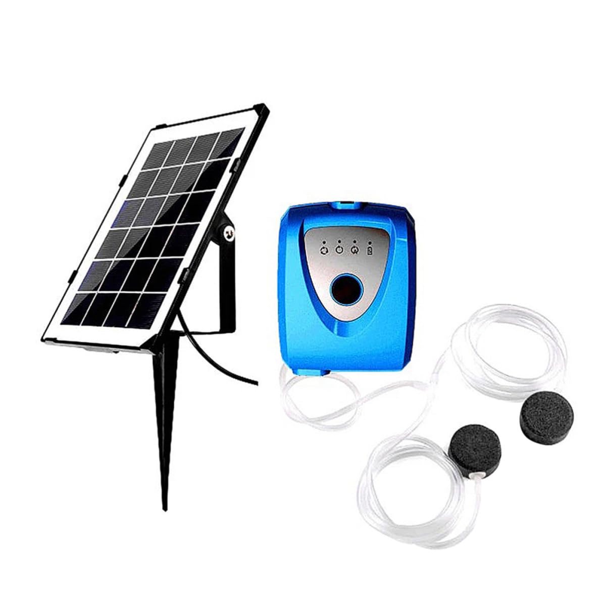 Bomba de Aire para Acuario Solar Doble Orificio y USB Recargable