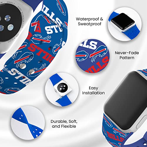 Game Time Buffalo Bills HD Watch Band Compatible with Apple Watch (38/40/41mm Short Random)