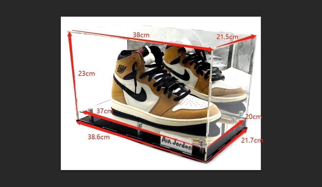 Football Shoe Display Case Stand Box Sports Memorabilia Acrylic Riser Mirror Clear UV Protection 15x9x8 inch