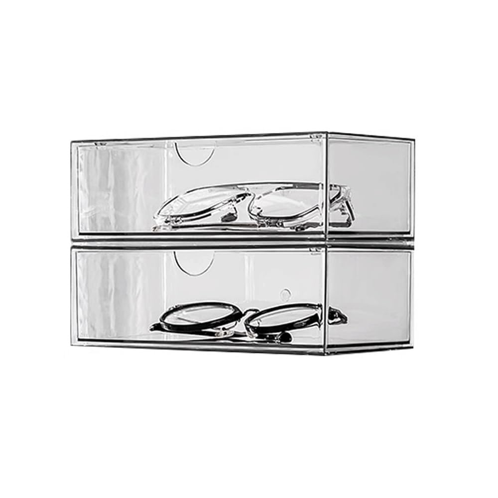 guiling-1986 Eyeglasses Display Rack Glasses Display Rack, Sunglasses Placement Cabinet, Desktop Prop Storage Box, Dust-proof Transparent Organizer for Eyewear(Medium)
