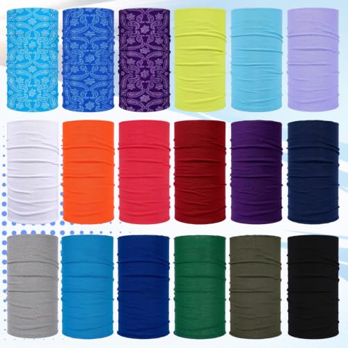 Image of Tarpop 12 /30 Pcs Neck Gaiters Scarf Elastic Wrap Headband Sweat Absorbing Bandana for Women Men Sports Yoga Running