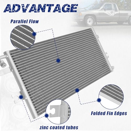 Image of Air Conditioning A /C Condenser Compatible with Toyota Pickup # 3931, 8846089109
