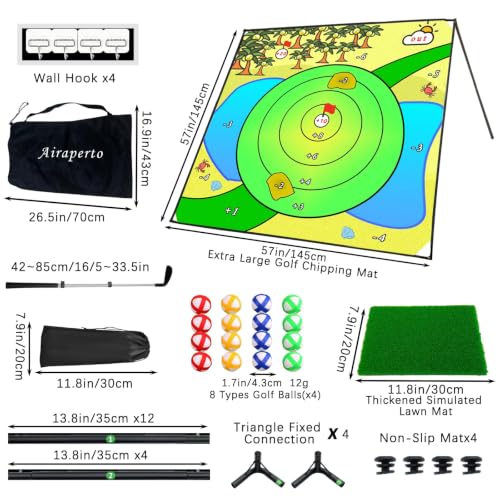 Airaperto Golf Chipping Game with 5 x 5 FT Battle Target Mat Training Set - image 7