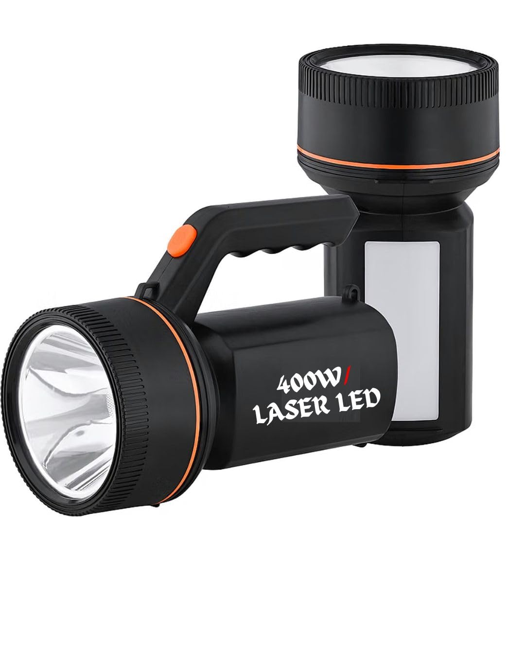 400W Laser LED Rechargeable Handheld Spotlight Torch with Side Lamp | 4 Light Modes, Portable Handle, Long Range Beam, Rechargeable, Camping & Outdoor-image-6