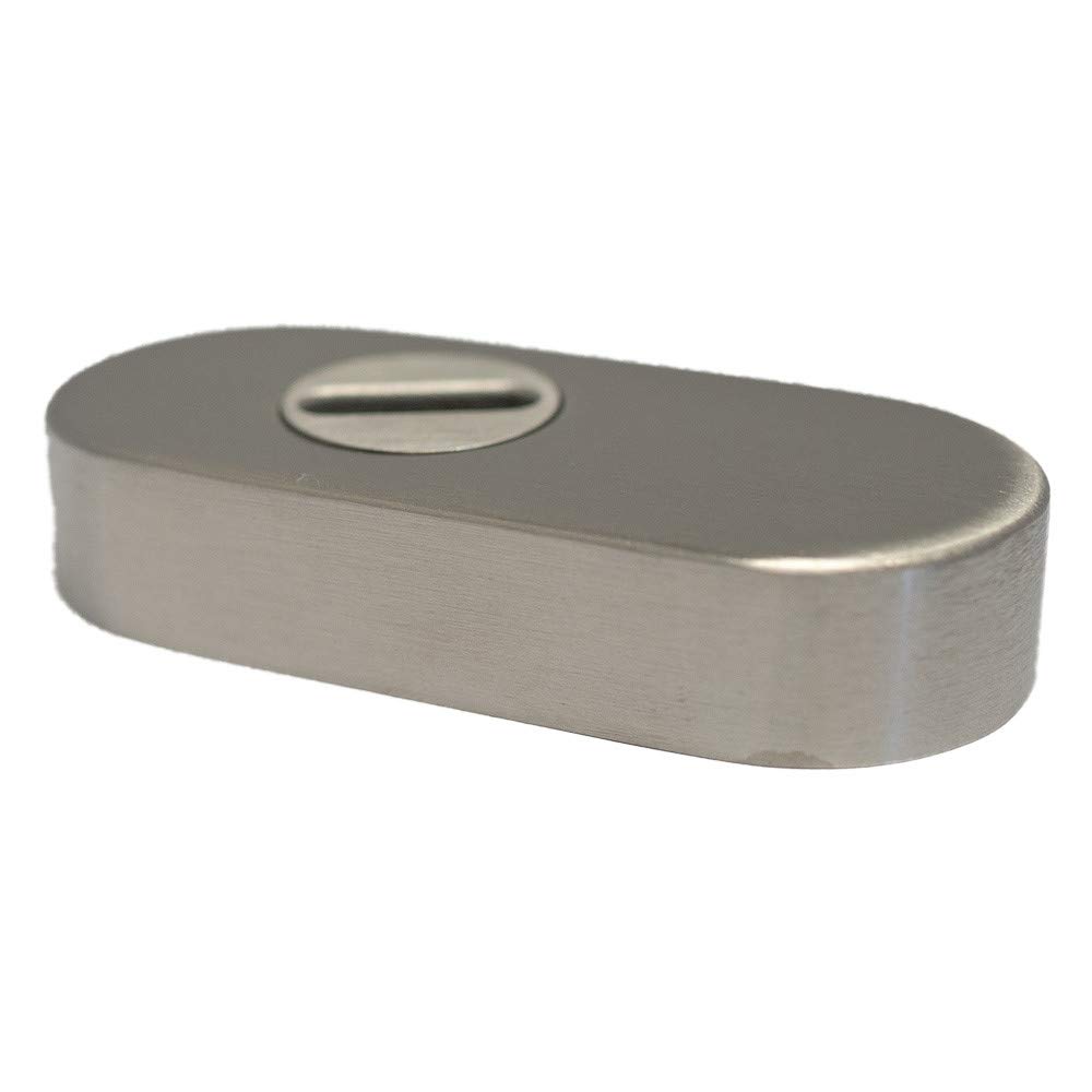 FELGNER Roseta protectora 4100 ZA – 11 mm | Roseta deslizante para puertas de perfil | con cubierta de cilindro | acero inoxidable forma ovalada