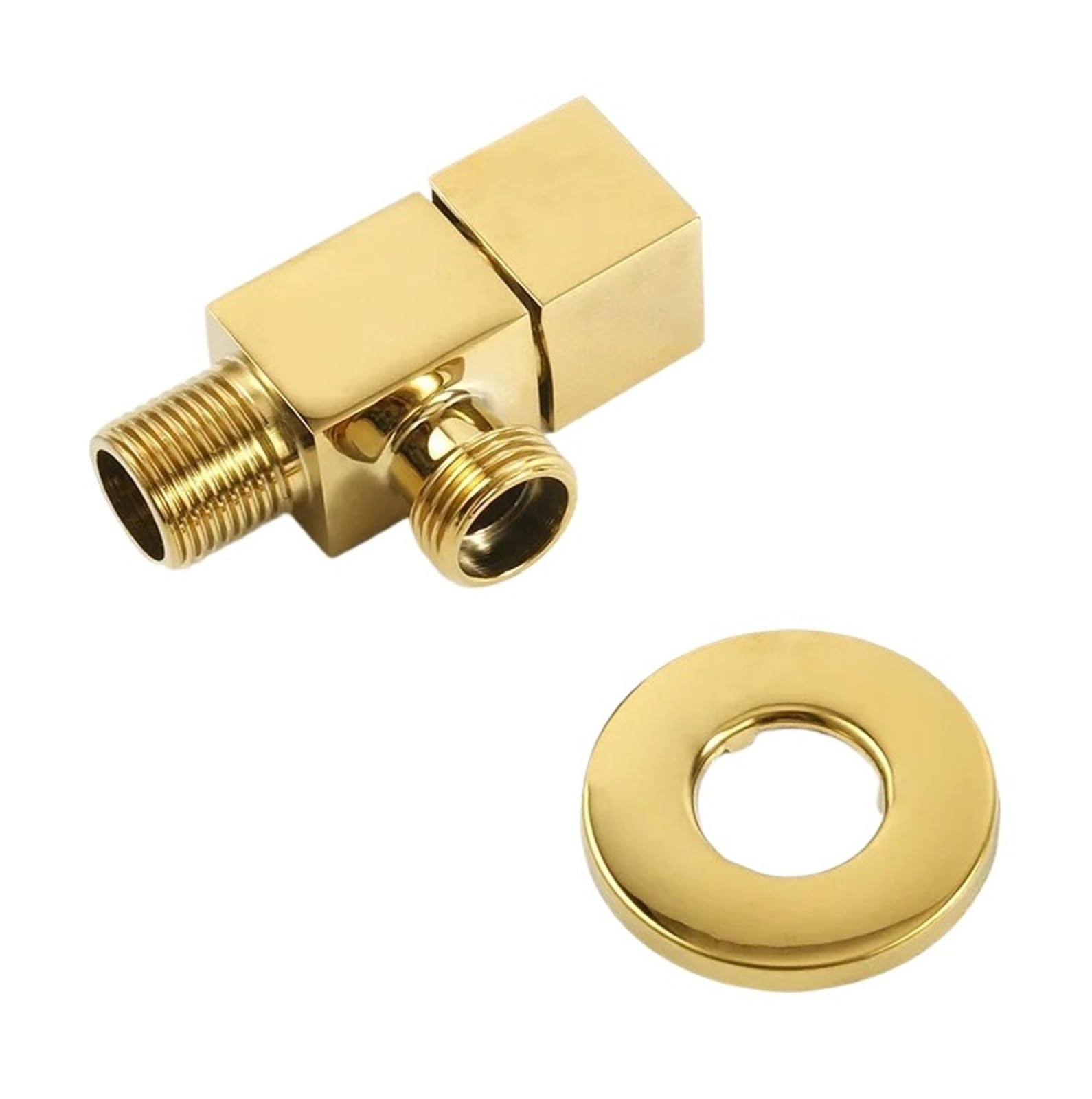 Bnjlsdatwr Gold Valve， Solid Brass Grey/Black Triangle Valve Bathroom Accessories Square Toilet Angle Water Inlet Valve(Gold)(Gold)