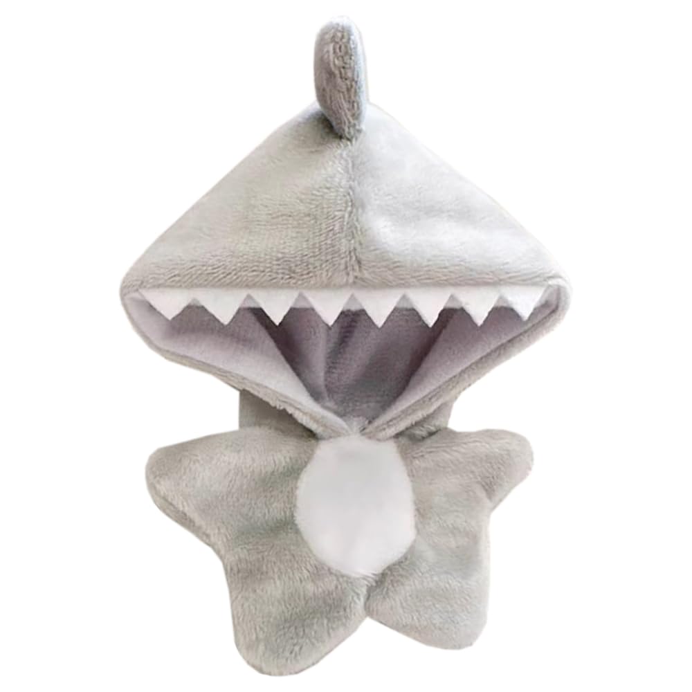 niannyyhouse 10cm~15cm Plush Doll Clothes Onesies Sharks Dinosaurs Cows Rabbits Fawns Unicorn Patterns Bodysuit Dolls Dress Up Accessories (Gray)