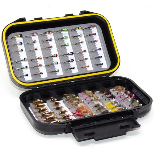 Image of Outdoor Planet Assorted Trout Fly Fishing Lure Pack of 10 /12 /15 /28 /35 /48 /66 Pieces Fly Lure + Double Side Waterproof Pocketed Fly Box