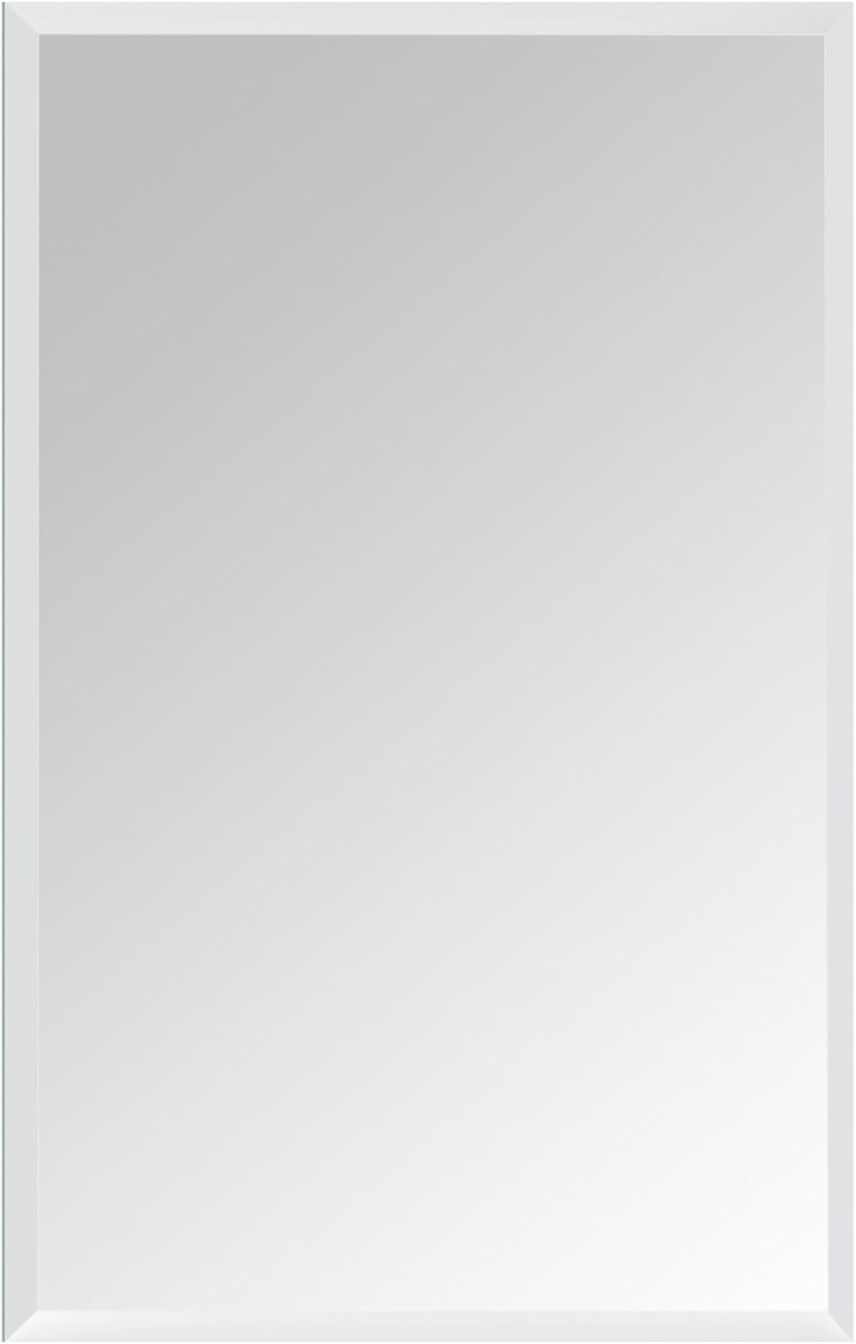 Relaxdays Frameless Mirror, 40 x 60 cm, Square Facet Mirror, Portrait and Landscape Format, Hallway & Bathroom, Wall Mirror, Glass