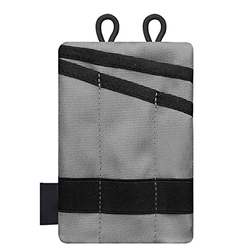 Puooifrty Mini bolsa organizadora de bolso para exteriores, multifuncional, para campismo, caminhadas, montanhismo, cartões, chaves, ferramentas, bolsa de armazenamento, cor caqui, Cinzento, cinza