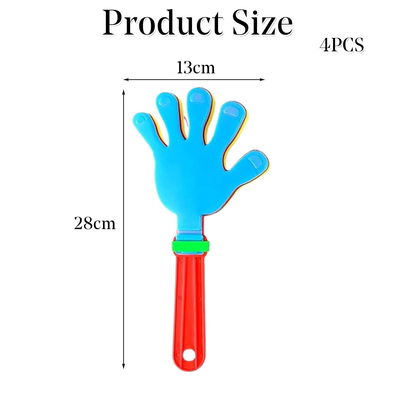4 Pack Hand Clappers Large Hand Clappers Noisemakers Cheer Noise Makers Finger Noise Makers for Sporting Events Basketball Football Game Party Favors (Mixed Colors) - Image 2
