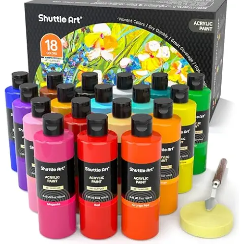 Shuttle Art Acrylic Paint Set, 18 Colors (240ml/8.12oz) Cover