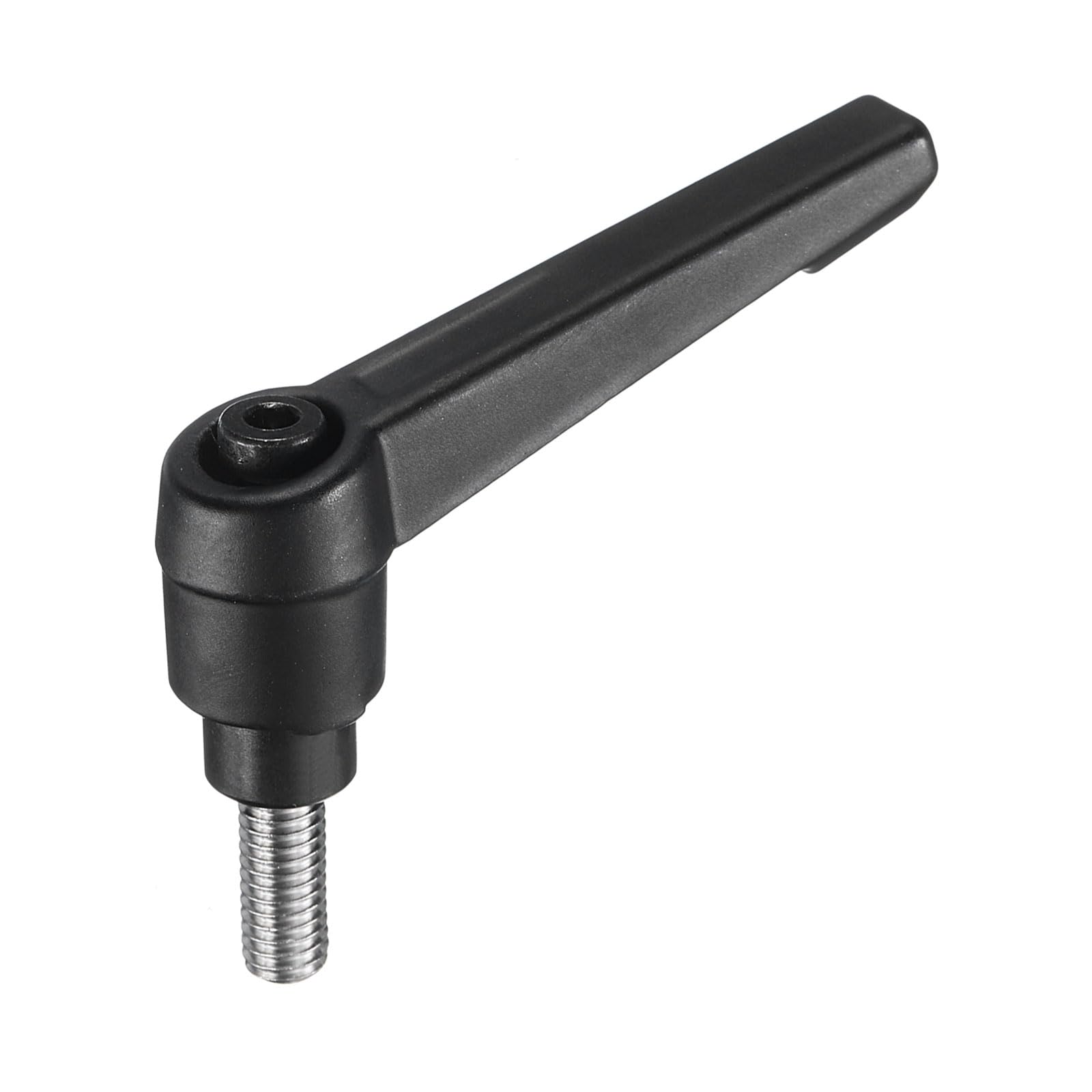 uxcell Adjustable Clamping Lever Handle M6 x 15mm Metric 304 Stainless Steel Male Threaded Stud Hand Knobs Push Button Ratchet Rotating Screw Handles Bolts with Locking Lever Black