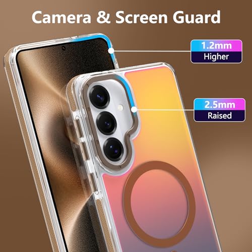 Image of Magnetic Case for Samsung Galaxy S26 Plus [Compatible with Magsafe] [Cute Fashion Fluorescent Design] [1 Screen Protector] Slim Translucent Matte Case for Galaxy S26 Plus 6.7 inch, Desert