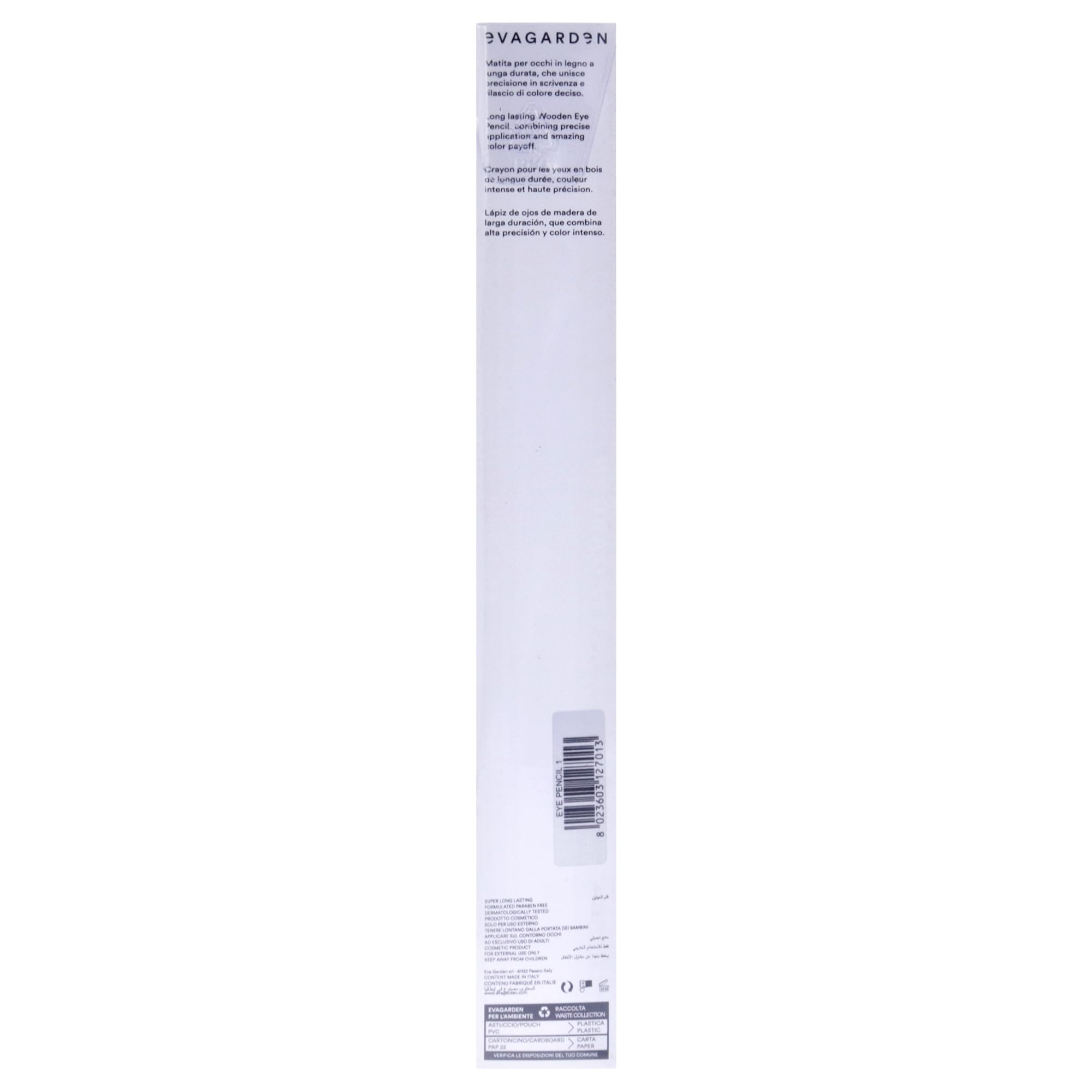 Evagarden Eye Make Up Pencil – Penna per trucco occhi numero 1, nero, confezione da 1 (1 x 1 pezzo)