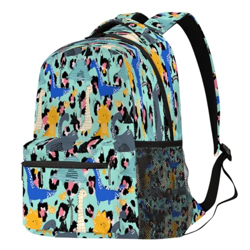 Sac à dos motif dinosaure léopard avec bretelles rembourrées confortables