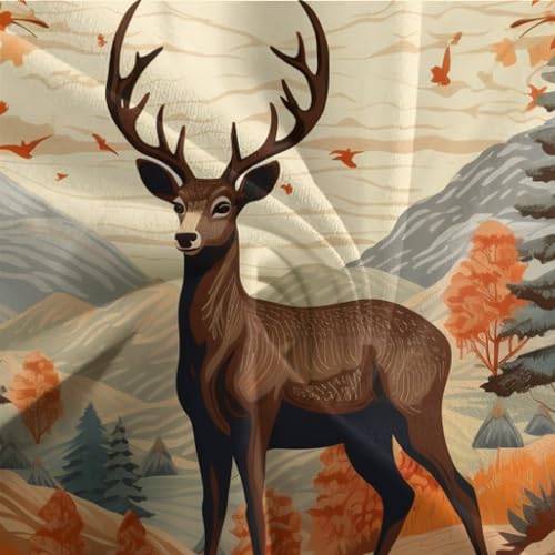 Housse de couette cerf 200x200 cm avec taies d'oreiller lit double - 8