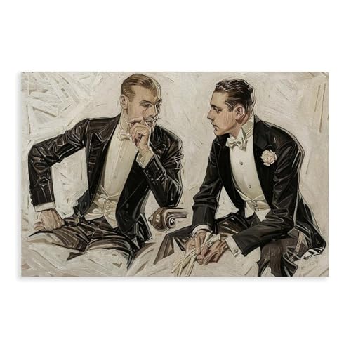 Impression sur toile d'hommes pimpants de qualité premium 60x90 cm