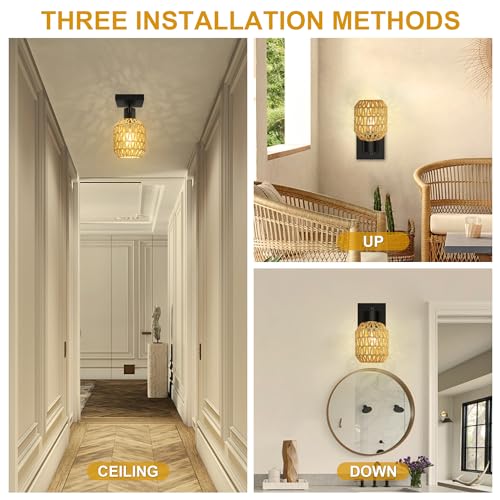 Chicluxbohorattanwallsconcessetoftwohardwiredfarmhousewalllampswith330adjustablearmindoorrusticwallmountlightfixturesforbedroomlivingroomhallwaybulbsnotincluded  Urban Country Home Decor Chiclux boho rattan wall sconces set of two hardwired farmhouse wall lamps with 330adjustable arm indoor rustic wall mount light fixtures for bedroom living room hallway bulbs not included  urban country home decor