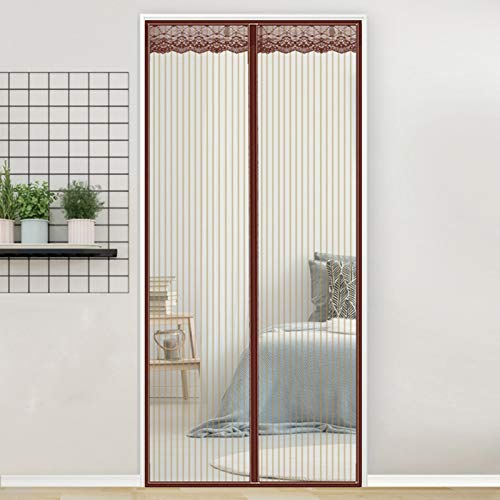 THAIKER Fliegengitter Tür Magnetisch, 120x245cm Insektenschutz Balkontür Magnet Fliegenvorhang Magnetische Adsorption für Die Balkontür, Kellertür Und Terrassentür, Grau Cover