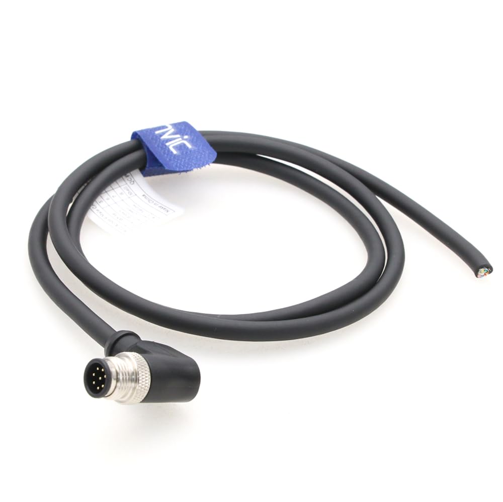 Eonvic M12 Right Angle 8 Pins Male Industrial Sensor Connector Aviation Cable Socket Shielded Waterproof Electrical Cable for Industrial Automation Control,Fieldbus Module,Device Network 1M - Image 3