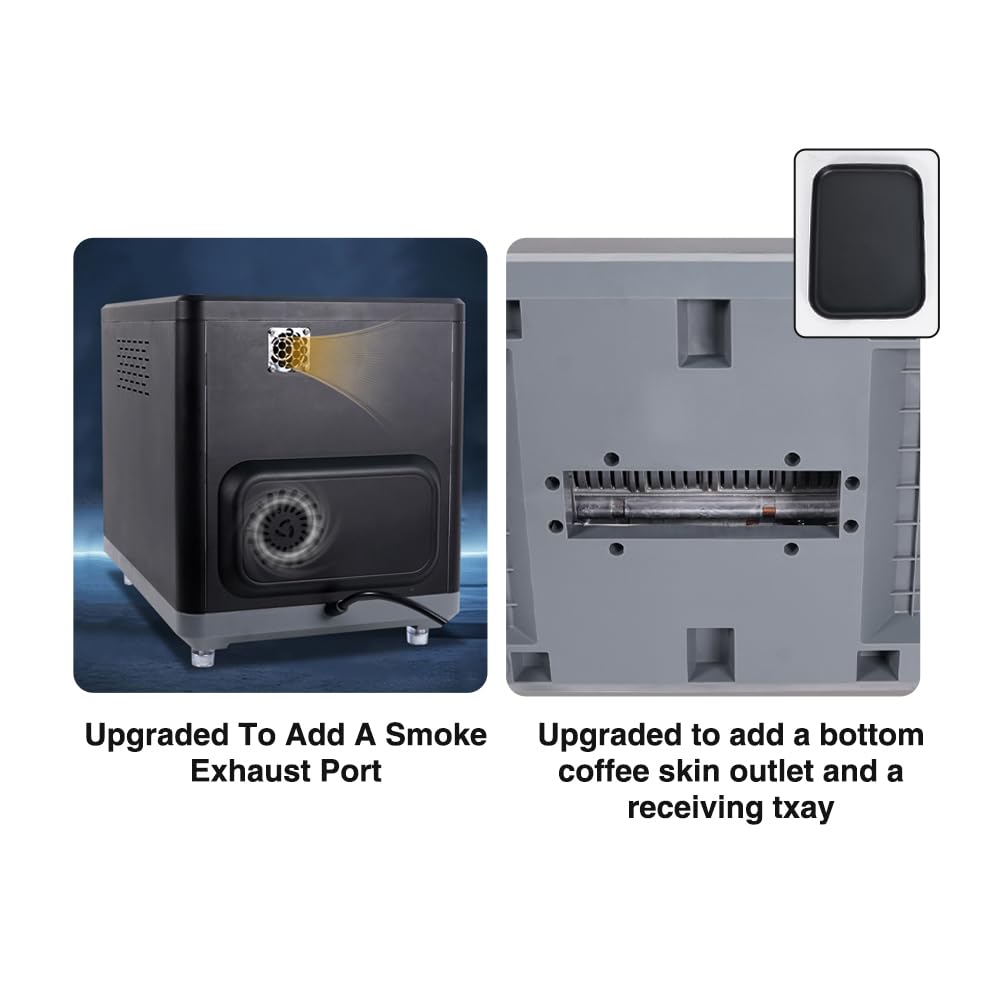 1000g Kommerzielle Kaffeeröster-Maschine, digitale Steuerung für 100-250 ℃ und 5-60min, Mehrzweck-Bohnen/Nuss/Getreide-Röster mit 360 ° Rotation Heizung