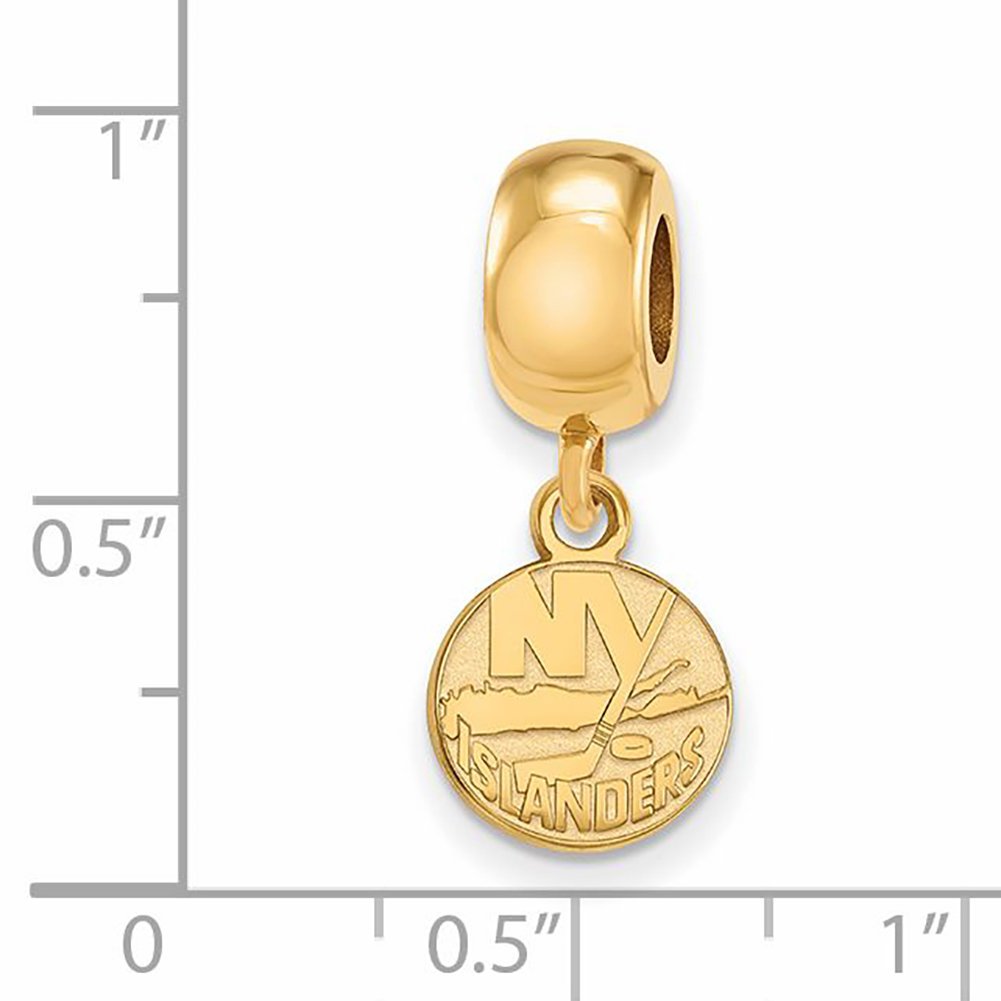 New York Islanders Bead Charm Extra Small (3/8 Inch) Dangle (Gold Plated)