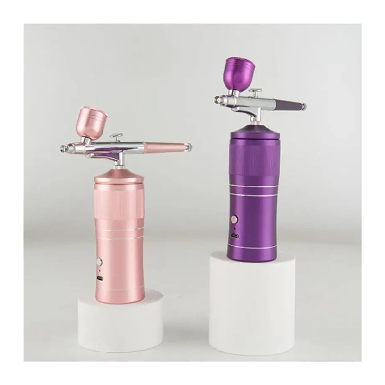 Pistola a spruzzo, Macchina For Idratazione Profonda All'ossigeno For Nail Art, Tatuaggi, Torte, Trucco, Kit Compressore Aerografo Ricaricabile, Pistola Spruzzatrice Ad Acqua(Pink set 1)