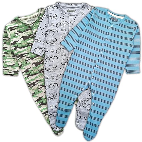 Image of TuddyBuddy 100% Cotton Multi Color Zipper Romper Sleepsuit /Romper /Jumpsuit for Baby Boy & Baby Girl