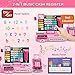 Wee Wonders 63PCS Cash Register for Kids, Kids Cash Register with Real Calculator, Pretend Play Store with Music/Motorized Conveyor/Play Money/Food Toys, Learning Toys for Boys Girls 3+, Pink