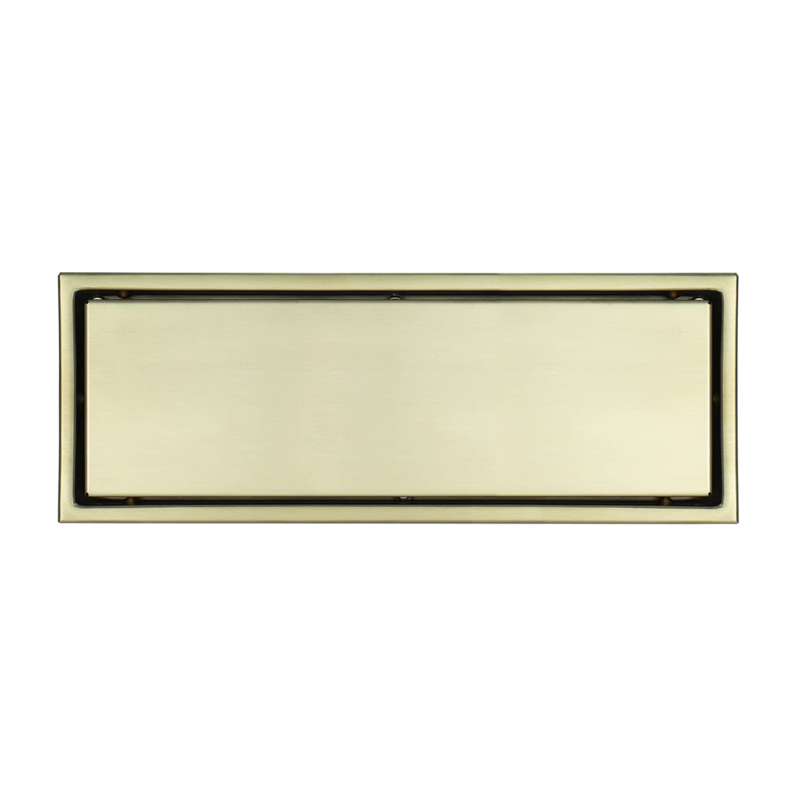 Drain de Sol Invisible rectangulaire 11x30 cm, Drain de Douche de Salle de Bain en Acier Inoxydable avec Couvercle Amovible, Valve en T, brossé