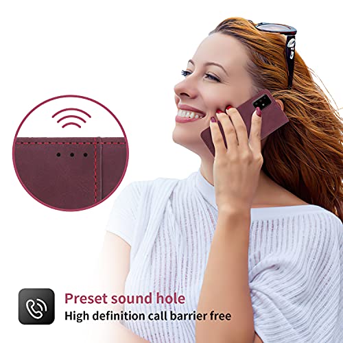 COCOMC Capa Samsung Galaxy A71 4G/M80S Case Flip Kickstand Suporte para 5 Cartões Carteira de Couro