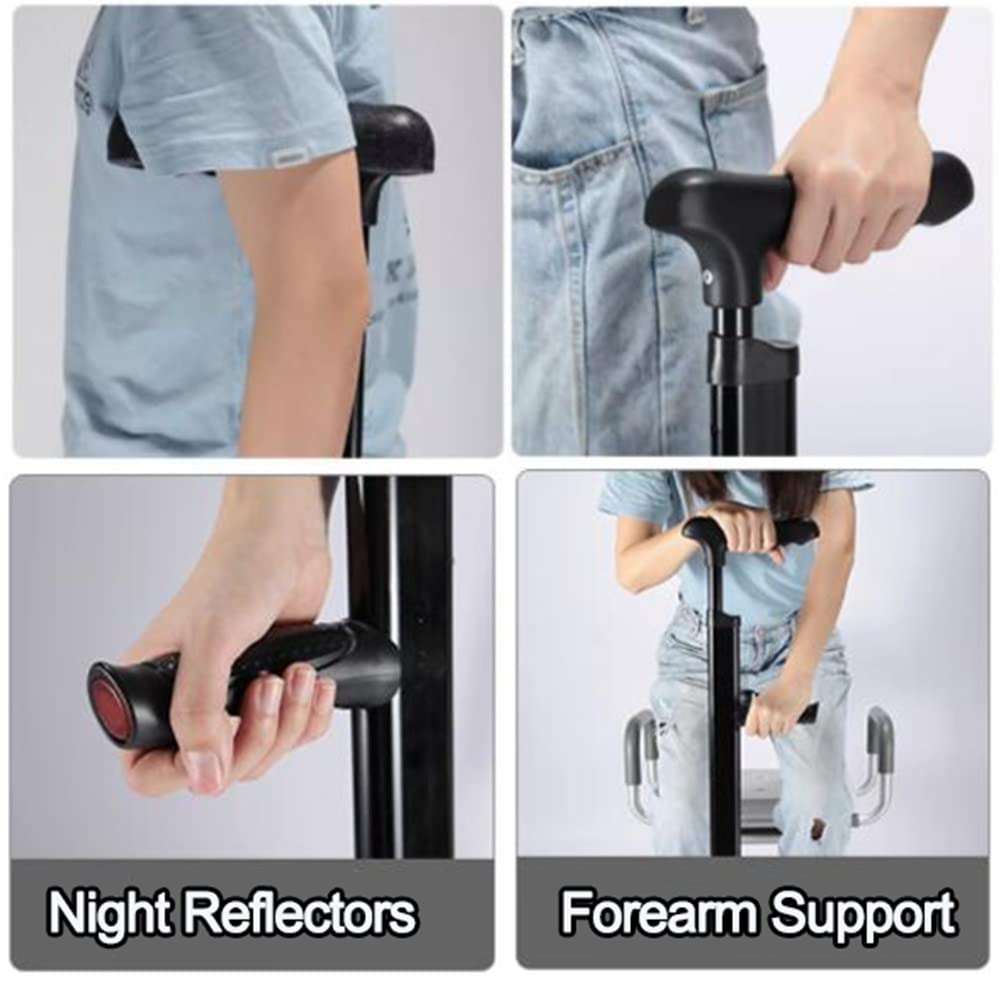 Soporte de antebrazo liviano para hombres/mujeres, muleta/bastón de axila de altura ajustable, capacidad de carga de 300 libras, para altura de 4'6"-6'3" (tamaño: 1 unidad)