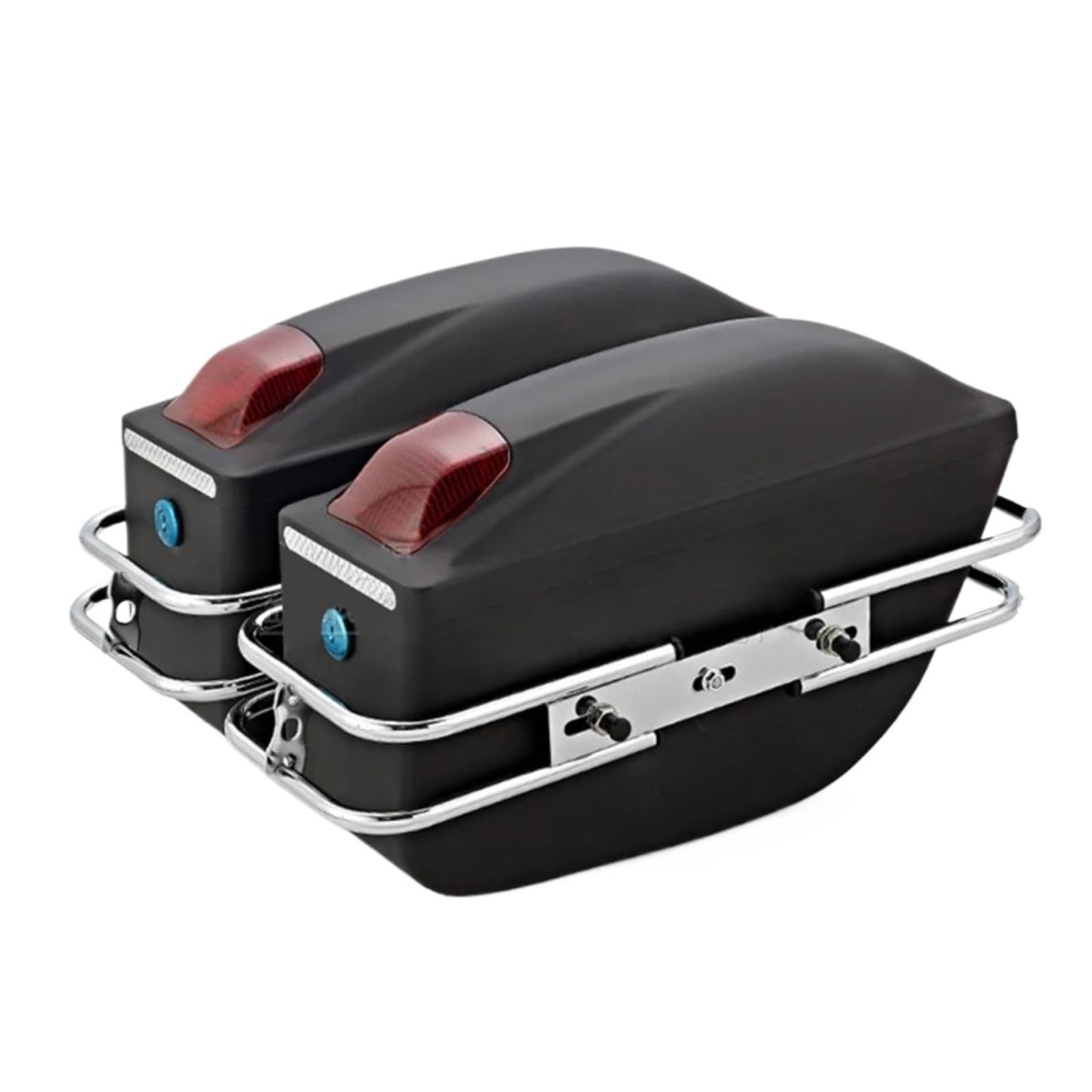 Bolsa Trasera Moto Compatible con 2 Piezas Bolsas para Sillín Motocicleta, Estuche Rígido Lateral Baúl, Equipaje, Tanque, Bolsa Herramientas, Cajas Laterales, Bolsa Multifuncional(Dumb Black)